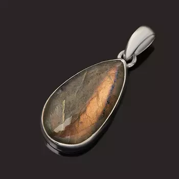 Кулон лабрадор (серебро 925 пр.) капля