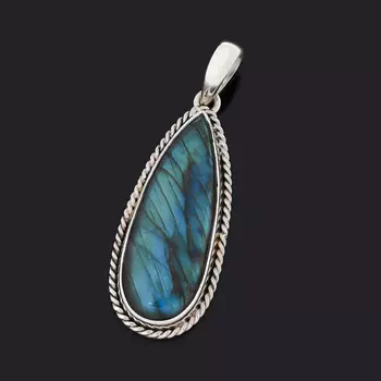 Кулон лабрадор (серебро 925 пр.) капля