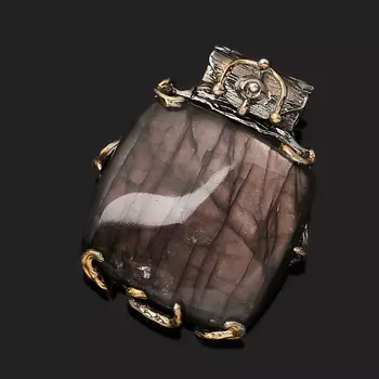 Кулон лабрадор (серебро 925 пр. позолота, родир. сер.)