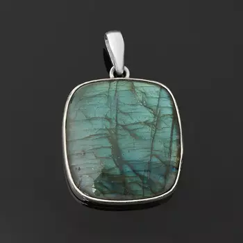 Кулон лабрадор (серебро 925 пр.) прямоугольник