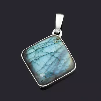 Кулон лабрадор (серебро 925 пр.) ромб