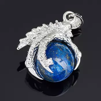 Кулон лапа орла лазурит (биж. сплав) 4 см