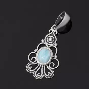 Кулон ларимар нская Республика (серебро 925 пр. оксидир.)