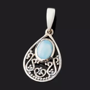 Кулон ларимар нская Республика (серебро 925 пр. оксидир.) капля