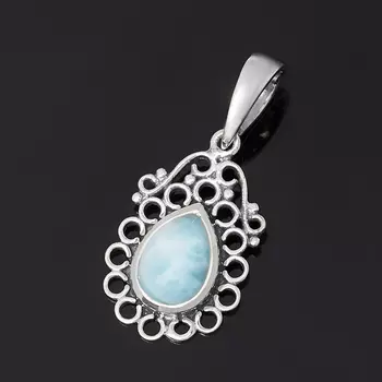 Кулон ларимар нская Республика (серебро 925 пр. оксидир.)