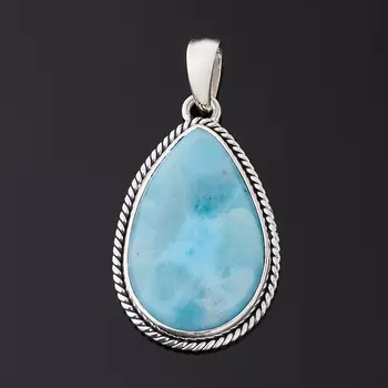 Кулон ларимар нская Республика (серебро 925 пр. оксидир.) капля