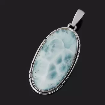 Кулон ларимар нская Республика (серебро 925 пр.) овал