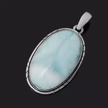 Кулон ларимар нская Республика (серебро 925 пр.) овал
