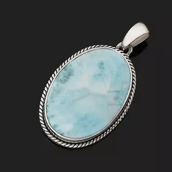 Кулон ларимар нская Республика (серебро 925 пр.) овал