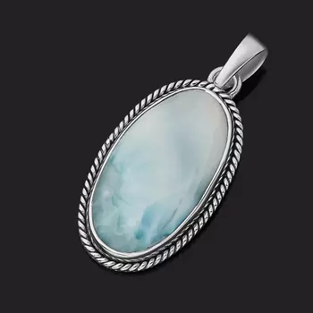 Кулон ларимар нская Республика (серебро 925 пр.) овал