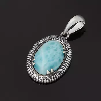 Кулон ларимар нская Республика (серебро 925 пр. оксидир.) овал