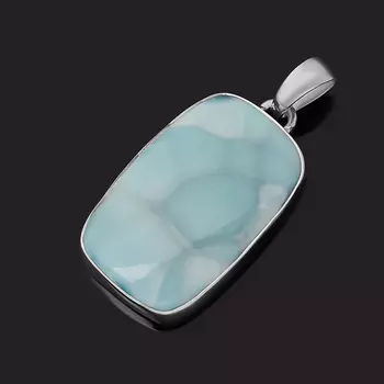 Кулон ларимар нская Республика (серебро 925 пр.) прямоугольник