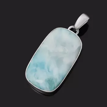 Кулон ларимар нская Республика (серебро 925 пр.) прямоугольник