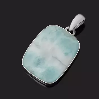 Кулон ларимар нская Республика (серебро 925 пр.) прямоугольник