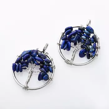 Кулон лазурит (биж. сплав) круг 3,5 см