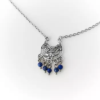 Кулон лазурит (биж. сплав, сталь хир.) огранка