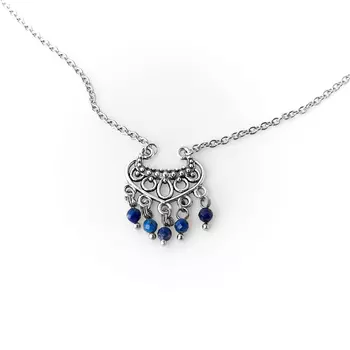 Кулон лазурит (биж. сплав, сталь хир.) огранка