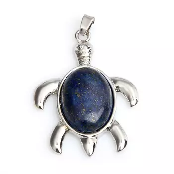 Кулон лазурит черепаха (биж. сплав) 5,5 см