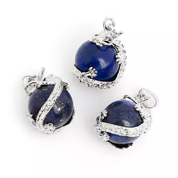 Кулон лазурит дракон (биж. сплав) 3-3,5 см