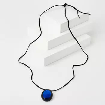 Кулон лазурит (кожа натуральная) овал