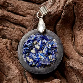 Кулон лазурит круг (дерево)