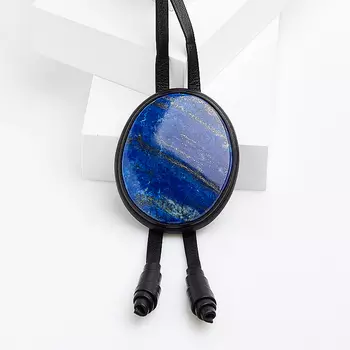 Кулон лазурит овал (натуральная кожа)