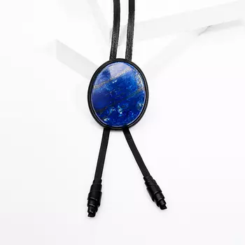 Кулон лазурит овал (натуральная кожа)