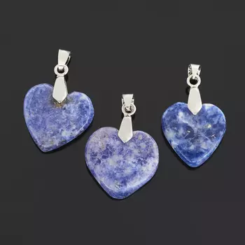 Кулон лазурит сердечко (биж. сплав) 3,5 см