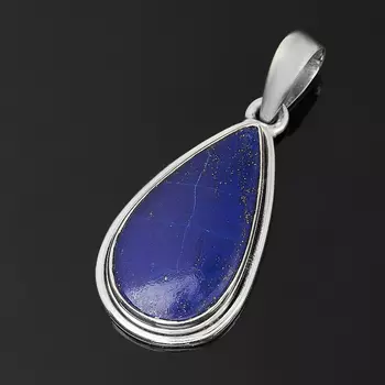 Кулон лазурит (серебро 925 пр. оксидир.) капля