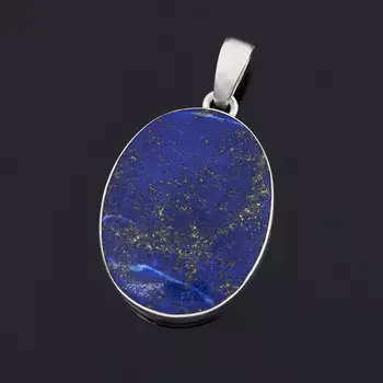 Кулон лазурит (серебро 925 пр. оксидир.) овал