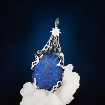 Кулон лазурит (серебро 925 пр., позолота)