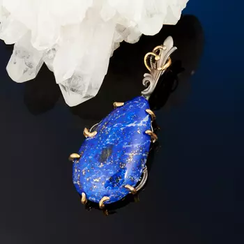 Кулон лазурит (серебро 925 пр., позолота)