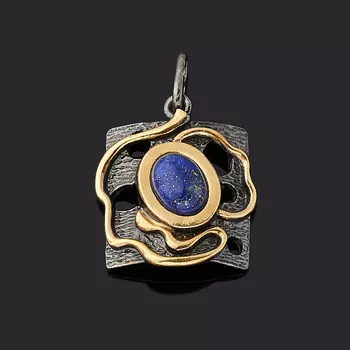Кулон лазурит (серебро 925 пр. родир. черн. позолота)