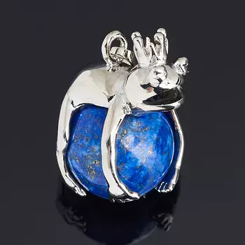 Кулон лазурит (биж. сплав) лягушка 3 см