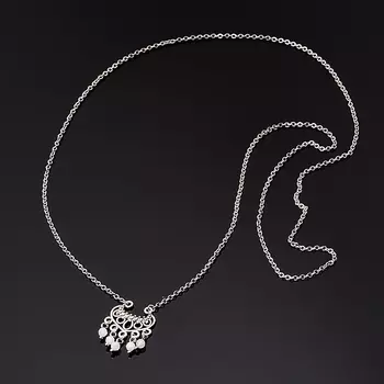 Кулон лунный камень (адуляр) (биж. сплав, сталь хир.) огранка