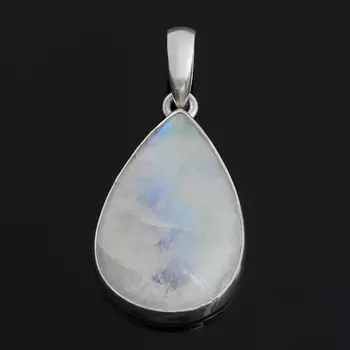 Кулон лунный камень (адуляр) (серебро 925 пр.) капля