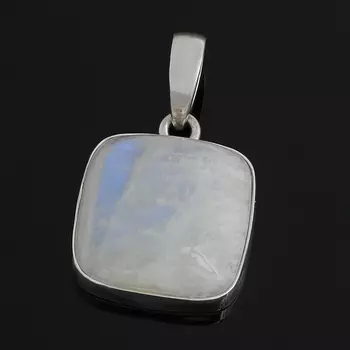 Кулон лунный камень (адуляр) (серебро 925 пр.) квадрат