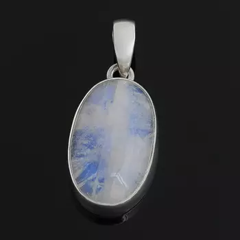 Кулон лунный камень (адуляр) (серебро 925 пр.) овал