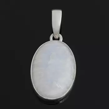 Кулон лунный камень (адуляр) (серебро 925 пр.) овал