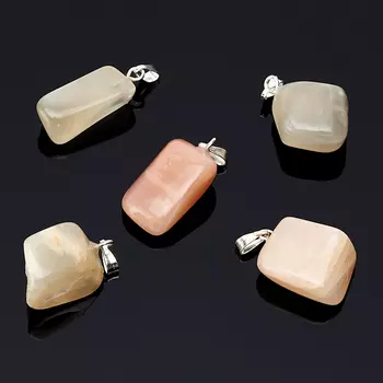 Кулон лунный камень галтовка (биж. сплав) 1,5-3 см