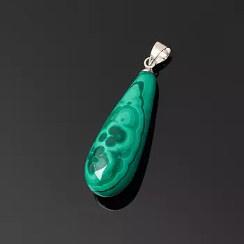 Кулон малахит (биж. сплав) капля 2,5-3 см
