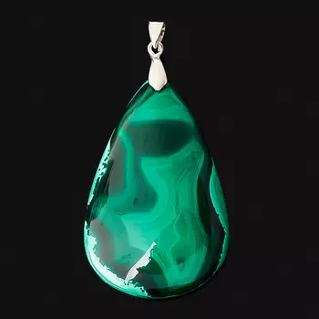 Кулон малахит (биж. сплав) капля 6,5 см