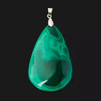 Кулон малахит (биж. сплав) капля 6,5 см
