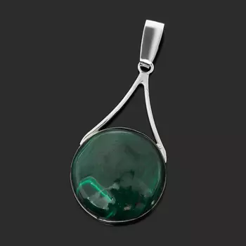 Кулон малахит (биж. сплав, нейзильбер)