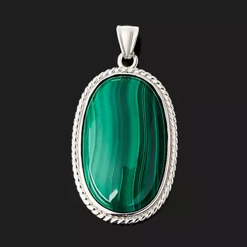 Кулон малахит (биж. сплав) овал 3,5 см