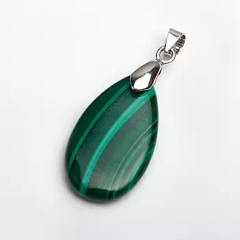 Кулон малахит капля (биж. сплав) 3,5 см