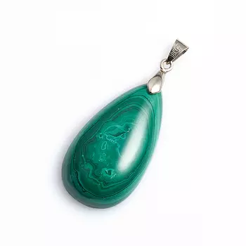 Кулон малахит капля (биж. сплав) 5 см