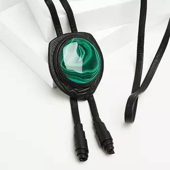 Кулон малахит (кожа натуральная)