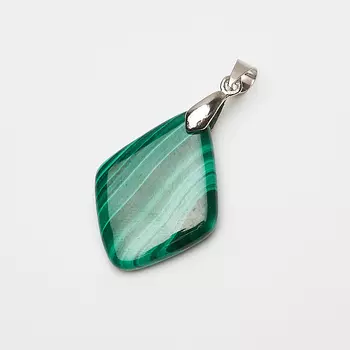 Кулон малахит ромб (биж. сплав) 4-4,5 см