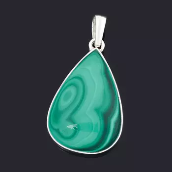 Кулон малахит (серебро 925 пр.) капля